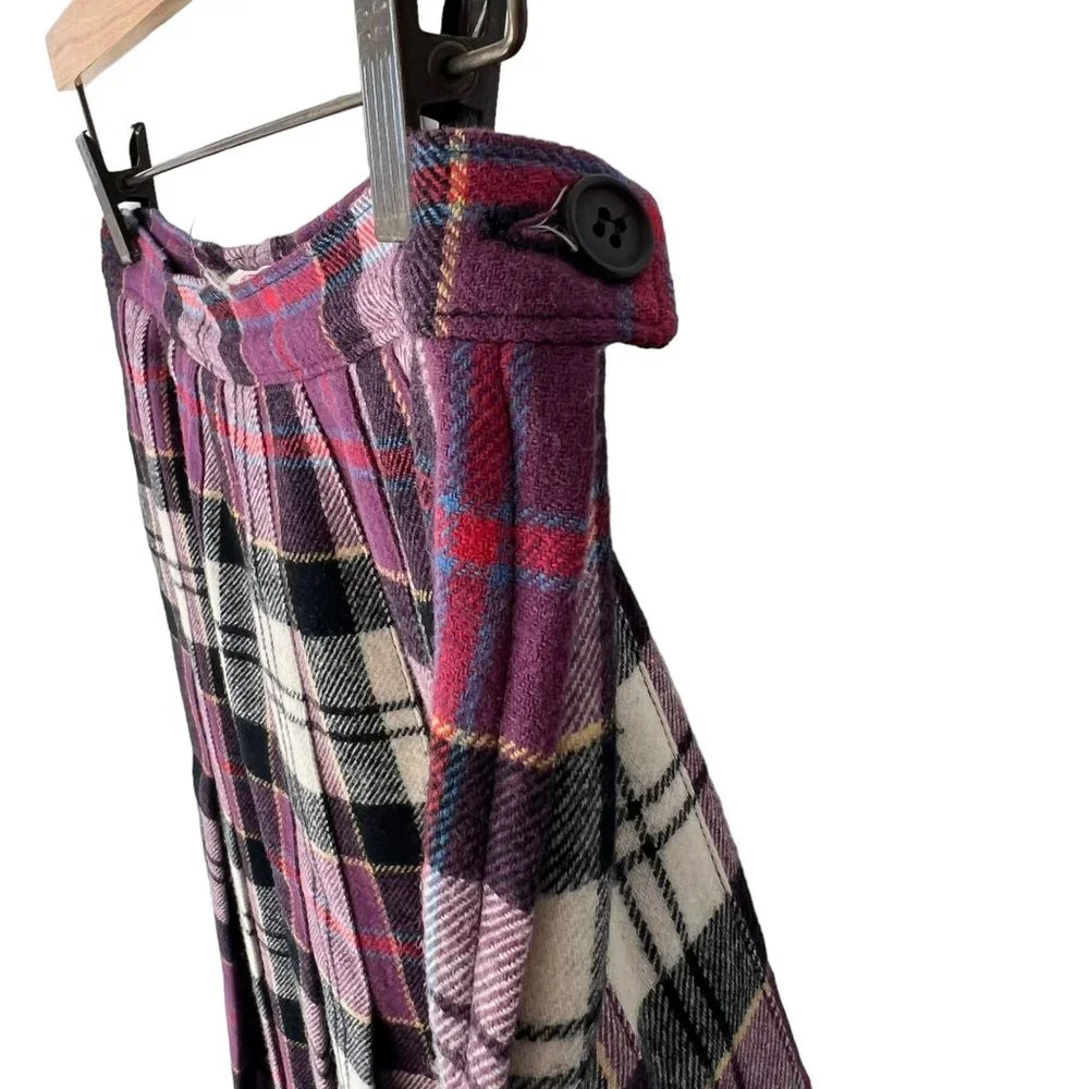 Vintage Pendleton Authentic Culloden Tartan Purple Plaid Wool Pleated Knee Lengt - Picture 4 of 7